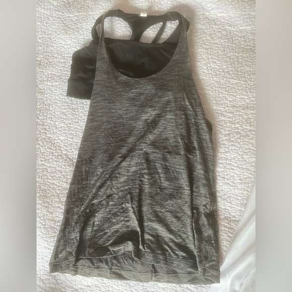 Lululemon Twist and Toil tank- heathered black/ black - Picture 1 of 4